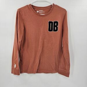 Dutch bros coffee long sleeve shirt orange embroidered medium womens mens